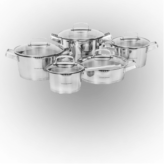 Götze & Jensen - Zestaw garnków GÖTZE & JENSEN Denver CS700 Inox (10 elementów)